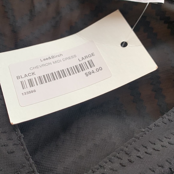 Dex Anita Midi Dress Women’s Black Button Up Overlay w/ Satin Slip Size Large - Picture 8 of 11